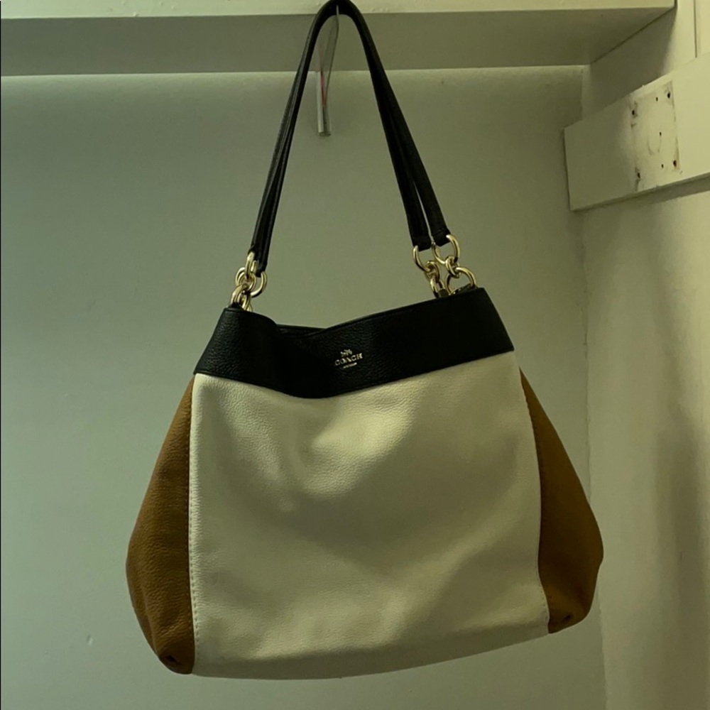 Authentic Coach color block shoulder bag.